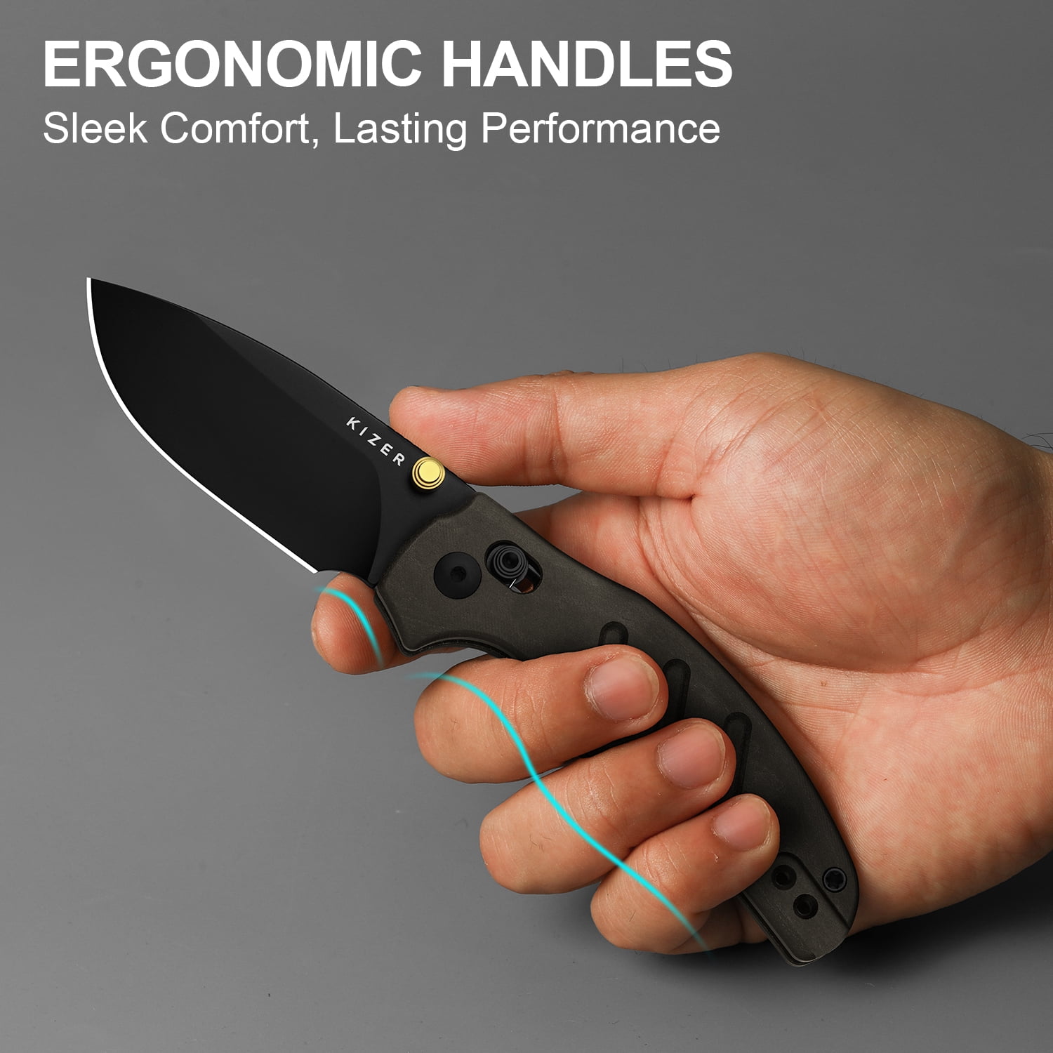 Kizer C01C 2.9 CD EDC Folding Pocket Knife 2.95'' Nitro-V Blade Richlite Handle