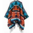 thumbnail image 2 of Cizayoi Women's Travel Plaid Shawl Wrap Open Front Poncho Cape Ruana Fall Winter, 2 of 5