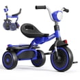 thumbnail image 2 of KORIMEFA Kids Tricycles Age 1 to 4 Years, Toddler Tricycle Kids Trikes Tricycle with Storage Basket, Gift Toddler Bikes, Gift Toys for Boy Girl, Blue, 2 of 10