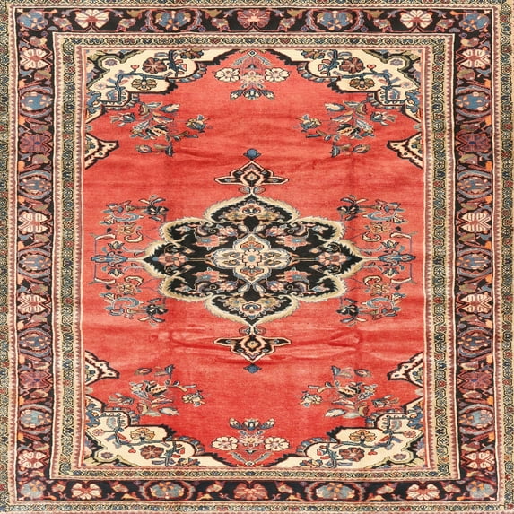 Ahgly Company Machine Washable Indoor Square Traditional Light Copper Gold Area Rugs, 7' Square