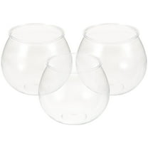 Alipis 3Pcs Clear Plastic Fish Bowls, Shatterproof Small Betta Fish Tanks, Round Desktop Aquariums, Multi-Purpose Bowls for Fish, Candy, Vase