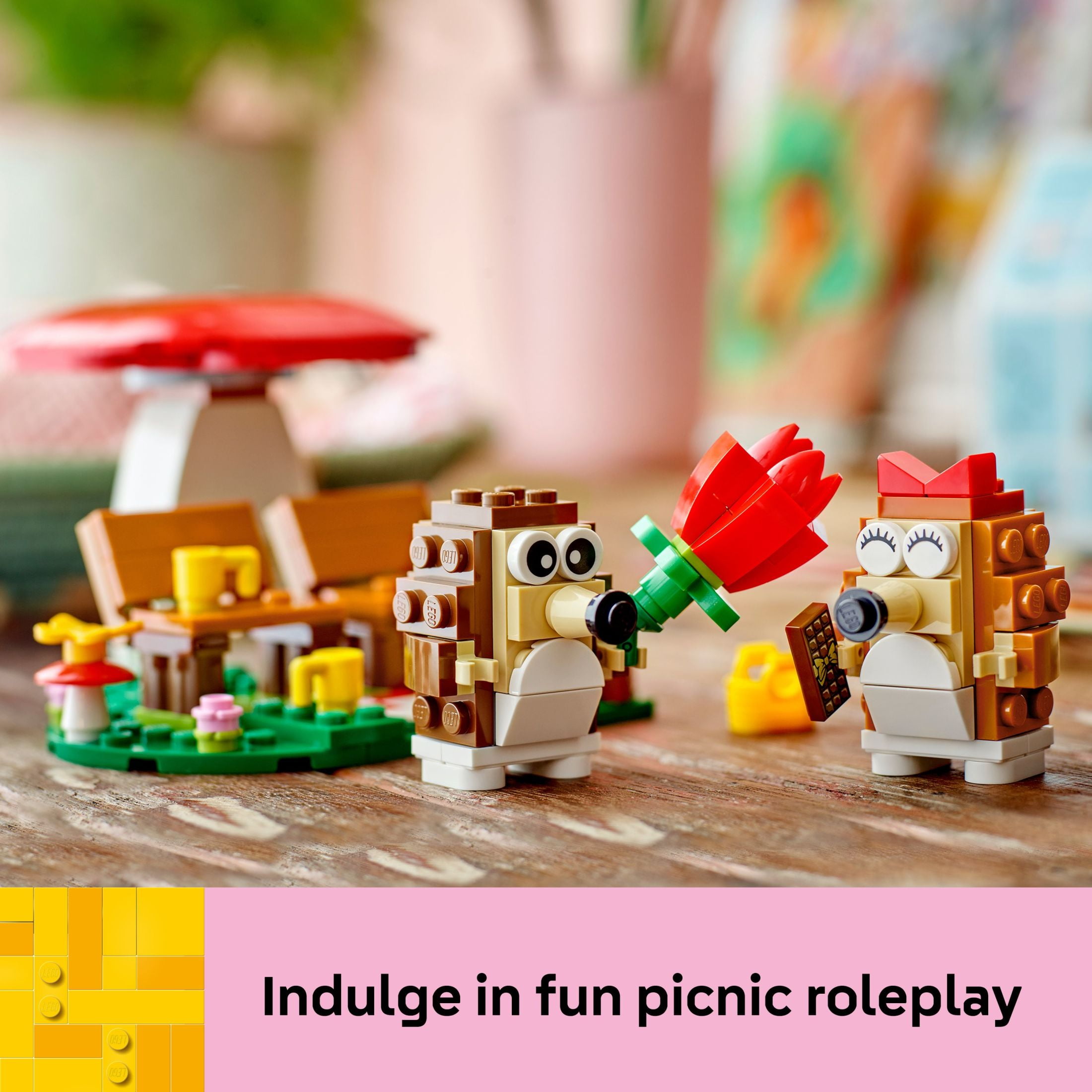 LEGO Hedgehog Picnic Date Building Set - Animal Toy Figures and Playset, Cute Gift for Kids, 40711