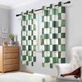 thumbnail image 2 of Yayeee Window Curtains Set of 2 for Living Room Light Filtering 63"x42", Green and White Plaid Pattern, 2 of 7