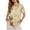 Chrysanthemum Flower, variant on Xoenoiee Hummingbird Flower Print Womens Cotton Linen Shirts Short Sleeve Crewneck Blouse Button Decor Casual Loose T Shirt Tunic Tops for Summer Spring, S