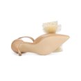 thumbnail image 5 of BLISSFUL STEP Women's Shoes Bow Tie Ankle Strap Stiletto Heel Pointy Toe Sandals Nude 9, 5 of 8