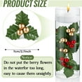thumbnail image 2 of Scheam 40 Pcs Artificial Berry Picks and Leaves Christmas Fake Holly Branches Faux Flowers Plants Christmas Ornaments Set Vase Fillers for Xmas Tree Wreath Craft (Red+Gold), 2 of 7