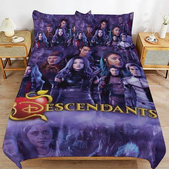 3 Piece Comfortable Bedding Set Descendants Duvet Cover Twin Bed with 2 Pillowcase 86"x70"