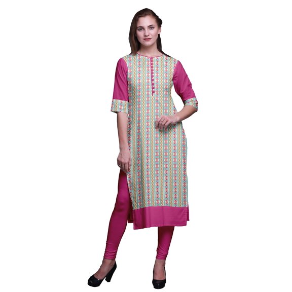 Bimba Women Straight Kurta Printed Indian Top Ethnic Kurti