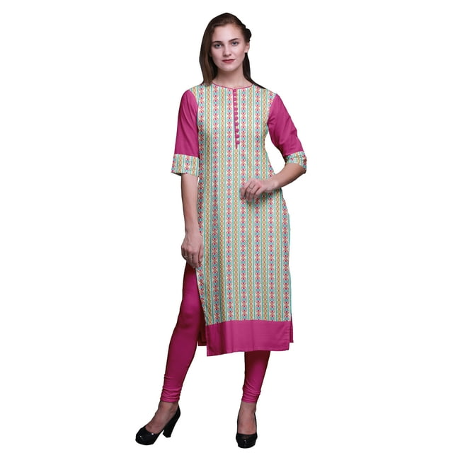 Bimba Kurta Droite pour Femmes, Haut Indien Imprimé, EthnicKurti
