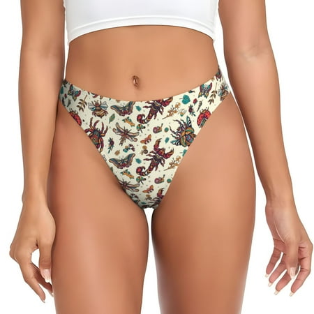 Lukts s Insects A for G-String Thongs for Women -Sexy Low-Rise Panties with A Stretchy T-back  Perfect for Any Outfit  Available in XS-4XL-Large