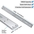 thumbnail image 2 of GHSDFBB Soft Close Drawer Slides 20 Inch Heavy Duty Drawer Slides 1 Pair-Full Extension Drawer Slides Ball Bearing Sides for Cabinets, 100 LB Capacity, 2 of 7