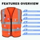 thumbnail image 4 of Chaleco de seguridad XPCARE Hi Vis reflectante con bolsillos naranja, 4 of 7