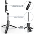 thumbnail image 2 of Trípode Bluetooth Selfie Stick con Luz De Relleno, Soporte De Trípode Ligero De Viaje Extensible para Selfie, Transmisión En Vivo, Videoconferencia, Compatible con Todos Los Teléfonos（Negro）,negro, 2 of 12