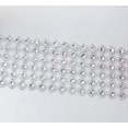 thumbnail image 3 of HUGFEGWE Crafts Faux Diamond Bling Wrap 4" x 10 Yards 6 Rows Flower Pattern Faux Rhinestone Crystal Mesh Ribbon Roll for Wedding, Party, Centerpiece, Cake(Silver) UA824-25156, 3 of 8