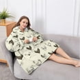 thumbnail image 5 of Oversized Wearable Blanket Hoodie,Beige Chicken Sketch Pattern Sherpa Blanket Hoodie with Super Pockets,Super Warm Fuzzy Pullover for Women & Men, 5 of 6