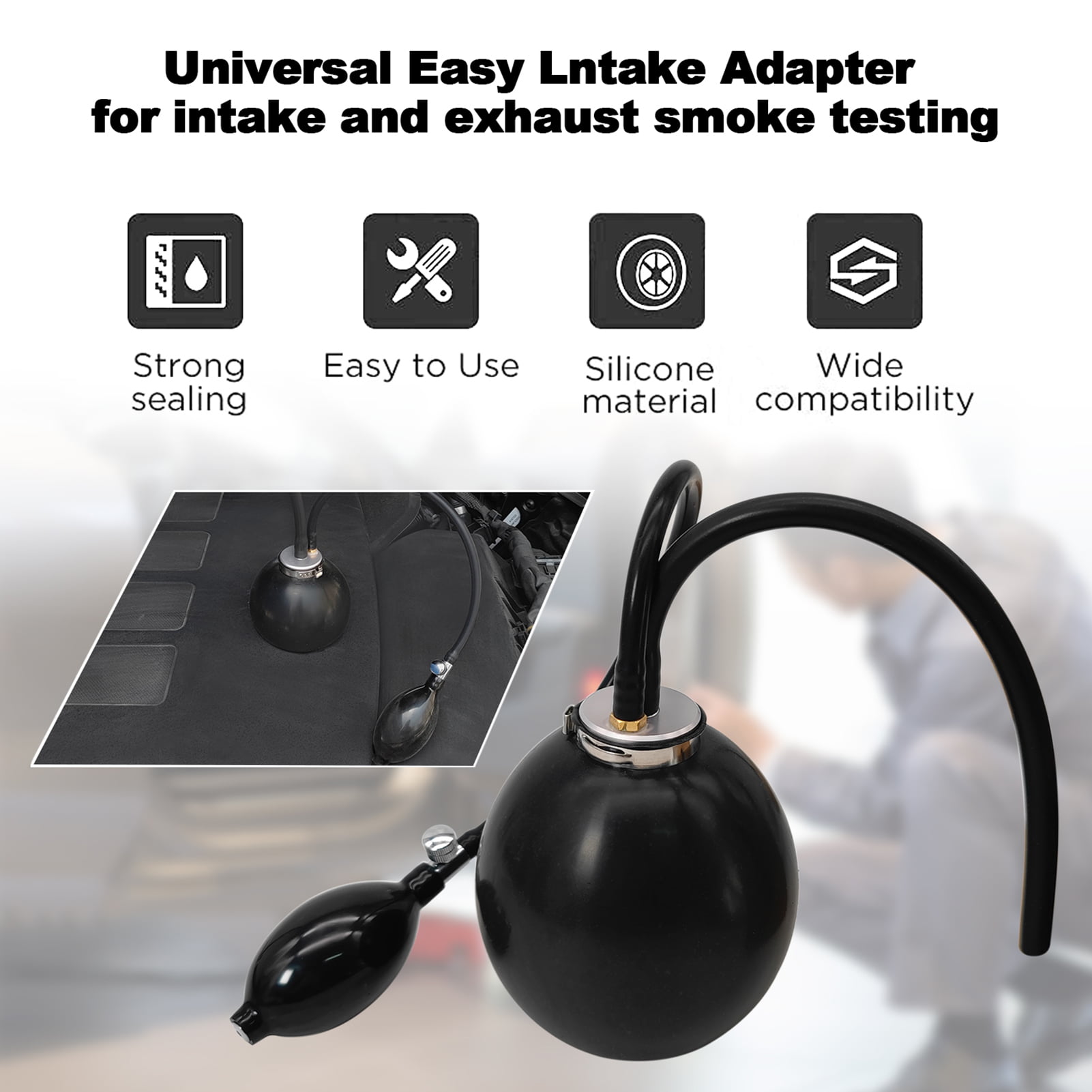 SD&ZC Universal Easy Intake Adapter for Automotive Leak Detector Machines Easy Intake Diagnostic Leak Detector