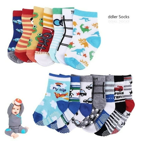 

14 Pairs Cute Boys Girls Baby Childrens Designed Spring Summer Non-slip Socks Kids Socks