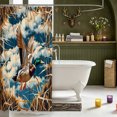 thumbnail image 3 of Manfei Green Billed Waterfowl Print Shower Curtain 72Wx72L,Farmhouse Wild Duck Bathroom Curtain, 3 of 5