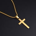 thumbnail image 5 of Turandoss Cross Necklace for Men Stainless Steel Silver Gold Plain Cross Pendant Necklace Simple Jewelry 16-24 Inches Chain Christian Valentines Day Birthday Gifts for Men Women Teen Boy, 5 of 8