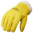 thumbnail image 3 of Winter Work Gloves, Cowhide Leather, Sherpa Lined, Yellow, Medium, SAFEGEAR, 3 of 4