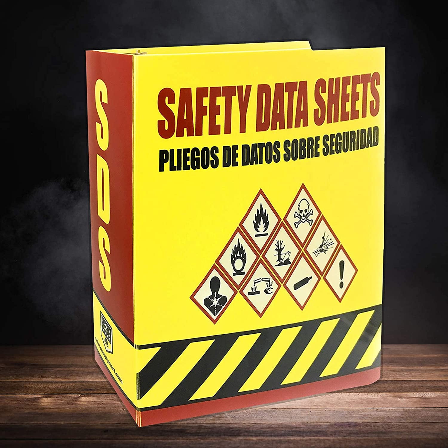 SDS Binder, Heavy Duty 3 Ring Binder 3 Inch, English Spanish Bilingual, 600 Safety Data Sheets Capacity, Pack of 2