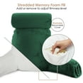 thumbnail image 4 of Nestl Reading Pillow, Extra Large Comfortable Bed Rest Pillow with Arms - Premium Shredded Memory Foam TV Pillow, Detachable Neck Roll & Lumbar Support Pillow - Hunter Green, 4 of 8