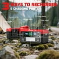 thumbnail image 4 of 550W Power Station Compatible with Milwaukee: Portable Generator DC 18V to AC 110V, Pure Sine Wave Power Inverter Battery Adapter with 2 USB-A & 1 Type-C Ports & 2 AC Outlet (Tool Only), 4 of 7