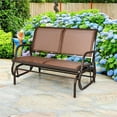 thumbnail image 2 of Pemberly Row Patio Swing Glider Bench Loveseat Rocking Chair Brown, 2 of 8