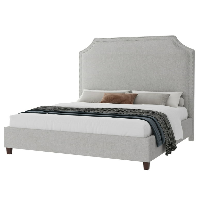 Jocisland King Size Upholstered Bed Frame with Headboard