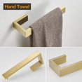 thumbnail image 3 of BESy 4 Piece Bathroom Accessories Set (Towel Bar, Towel Holder Towel Ring, Toilet Paper Holder, Double Towel Hook), Wall Mounted Bath Hardware Accessory Fixtures Set, Stainless Steel/Brushed Gold C98, 3 of 3