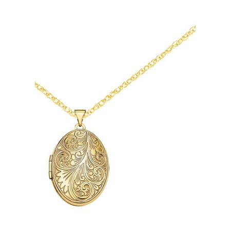 14kt Gold Scroll Oval Locket