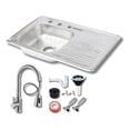 thumbnail image 4 of Fregadero Tarja Empotrar Acero Inox 80x50 C/kit Mezc Premium - (Escurridor Derecho), 4 of 5