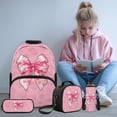 thumbnail image 2 of Yspwyqan Pink Bow School Backpack Set for Kids, 4Pcs with Lunch Box Pencil Case Water Bottle Bag, Polka Dot 17 Inch Lightweight Bookbag for Elementary Middle School, 2 of 7