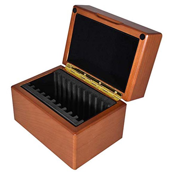 Caja de almacenamiento para monedas Guardhouse acabado teca para 10 monedas