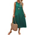 thumbnail image 2 of tasrioml Women's Sleeveless Long Dress Casual Crew Neck Maxi Dress Summer Beach Vacation Shift Sundress with Pockets, 2 of 7