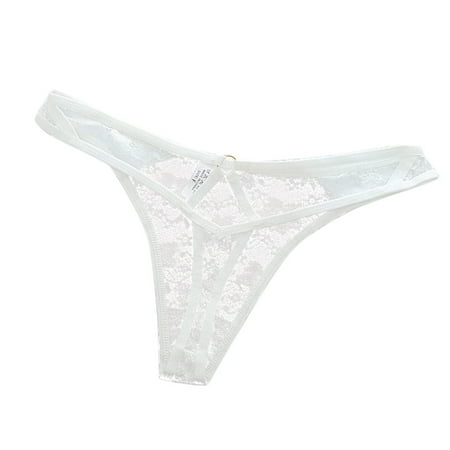 BYHONG Women s Lace Lingerie Knickers Thongs Panties Underwear Briefs Womens Underwear White One Size