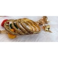 thumbnail image 2 of Efulgenz Bridal Bangle Jewelry Crystal Bracelet Bangle Set Rhinestone with Latkan Hangings Tassels Wedding Party Indian Bangle Set Fashion Statement Jewelry for Women (4 Pcs) Size 2.6, 2 of 8