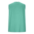 thumbnail image 5 of Womens Linen Tank Tops Crew Neck Casual Sleeveless Basic Shirt Summer Fashion Beach Pullover Blouses Mint Green M, 5 of 7