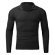 thumbnail image 3 of Mens Long Sleeve Stand-Up High Collar Shirt Slim Fit Knit Zip T Shirt Tops Tee, 3 of 8