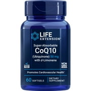 Life Extension Super-Absorbable CoQ10 with D-Limonene 50mg - High Absorption Ubiquinone Kaneka Q10 Supplement for Energy and Heart & Brain Health Support - Non-GMO, Gluten Free - 60 Softgels