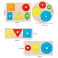 thumbnail image 4 of Wooden Preschool Colorful Shape Puzzle Intelligence Puzzle Wooden Pattern Blocks Geometric Shape Puzzle Set Classic Educational Toys Wooden Shape Puzzles for Toddlers Kids Boys Girls, 4 of 21