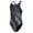 Black, variant on HydroLast Sonar Waves Thin Strap One Piece Swimsuit, High Cut, Unpadded (Women’s)