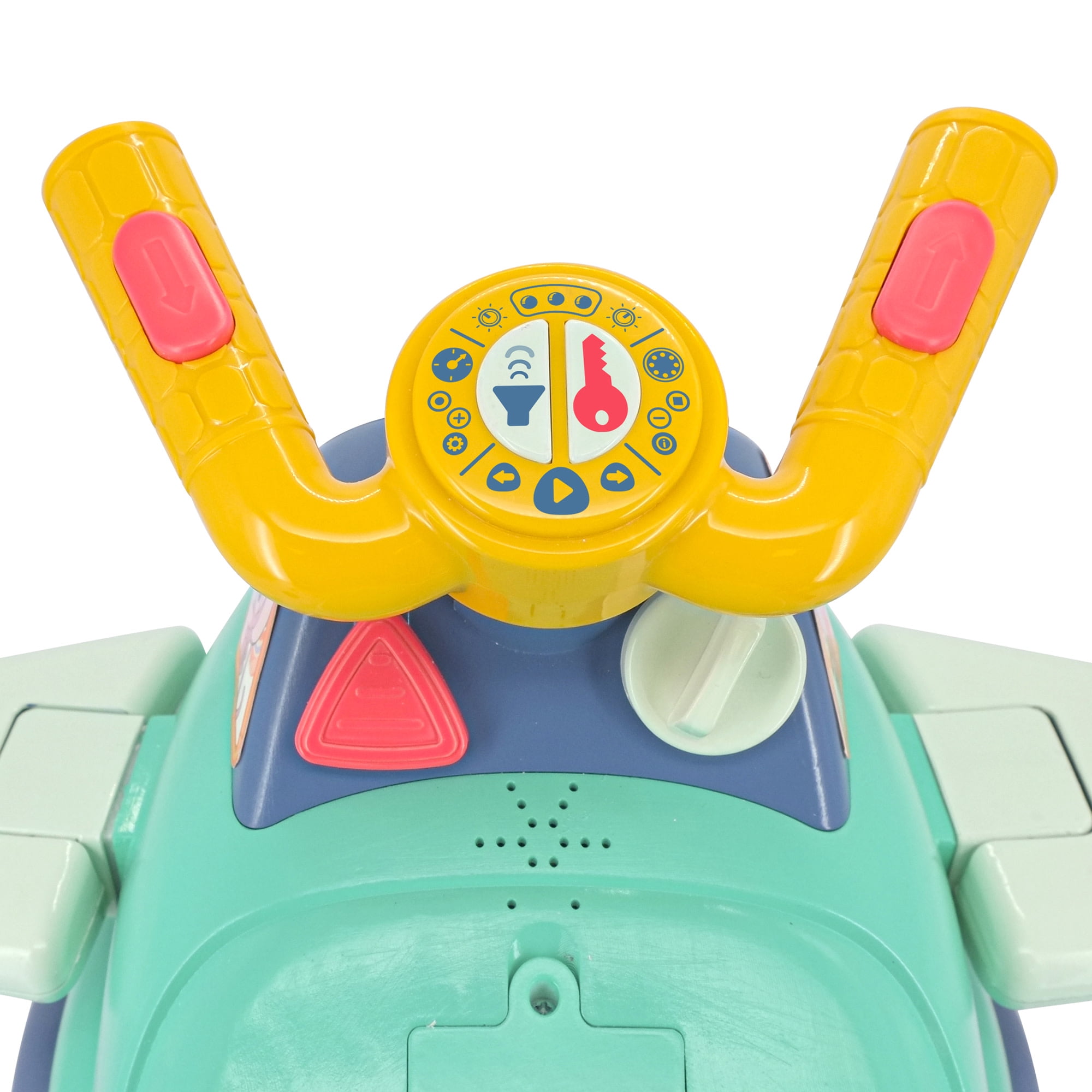 Kiddieland: Animated Lights Activity Plane - Stitch - Disney Lights-Sounds Foot-To-Floor Vehicle, Interactive Steering Wheel, Handle, Toddlers 12-36mo