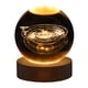 thumbnail image 1 of Night Light 3D Crystal Ball Inner Carved Luminous Glass Ball Ornament with Wooden Base for Home Decor, 1 of 9