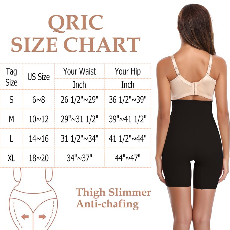 QRIC High Waist Shapewear Shorts for Women Thigh Slimmer Body Shaper  Anti-chafing Under Dress Slip Shorts Single Pack Black