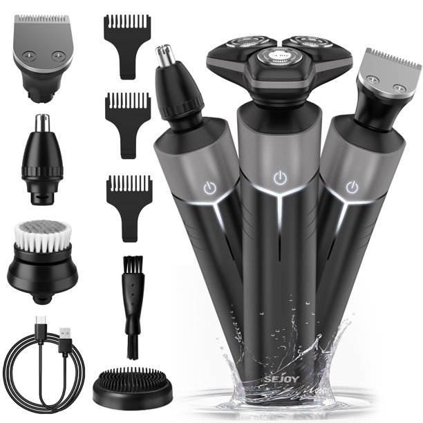 Sejoy Electric Shaver for Men Electric Razor, 5 in 1 Hair Trimmer Grooming Set,Waterproof Dry