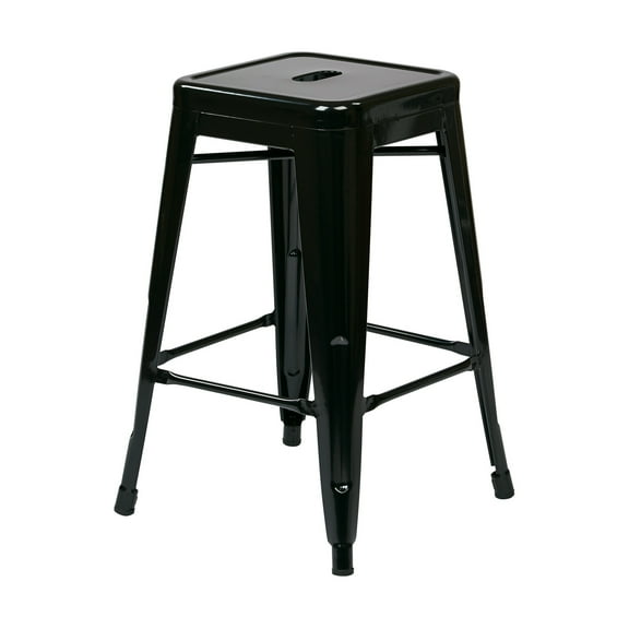 Steel Backless Barstool-Color:Black,Number of Items:4-Pack