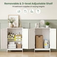 thumbnail image 3 of Giantex Bathroom Floor Cabinet, Wooden Freestanding Storage Cabinet with Double Doors, Suitable for Bathroom, Living Room, Bedroom, Entryway, 3 of 6