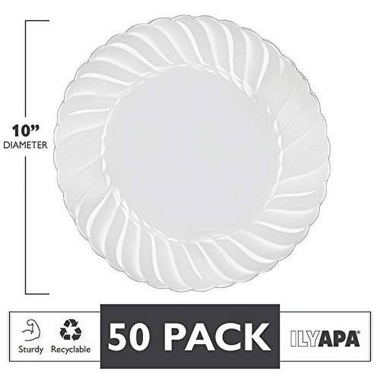 Elegant Plastic Plates For Party With Scalloped Rim (10 Pc), Disposable  Heavy-Duty Dessert Plates For Wedding Reception - 6”, Fancy Plastic  Dinnerware - Yahoo Shopping