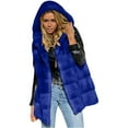 thumbnail image 2 of Ayfxijin Fleece Jacket Womens Faux-FurGilet Sleeveless Waistcoat Body Solid Color Hooded Coat Outwear, 2 of 5